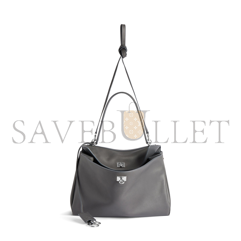 BALENCIAGA WOMEN'S RODEO MEDIUM HANDBAG IN GREY 7897722AA4U1239 (35*23.3*10.9cm)